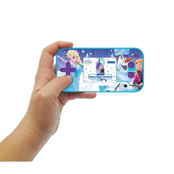 Lexibook Disney Frozen Elsa, Compact Cyber Arcade®, Portable Gaming Console, 150 games, LCD color screen, Battery Operated
