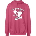 thumbnail image 2 of OXI Hoodie Sweatshirt - I'm Just Here For The Boos, Basic Casual Hoodie for Men's and Women Fleece Hoodie Long Sleeve - Safety Pink Large, 2 of 3