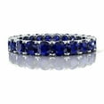thumbnail image 2 of HeartsAndYou 3.3ct Natural Blue Sapphire Wedding Band Iced Full Eternity 14k SOLID White Gold, 2 of 9