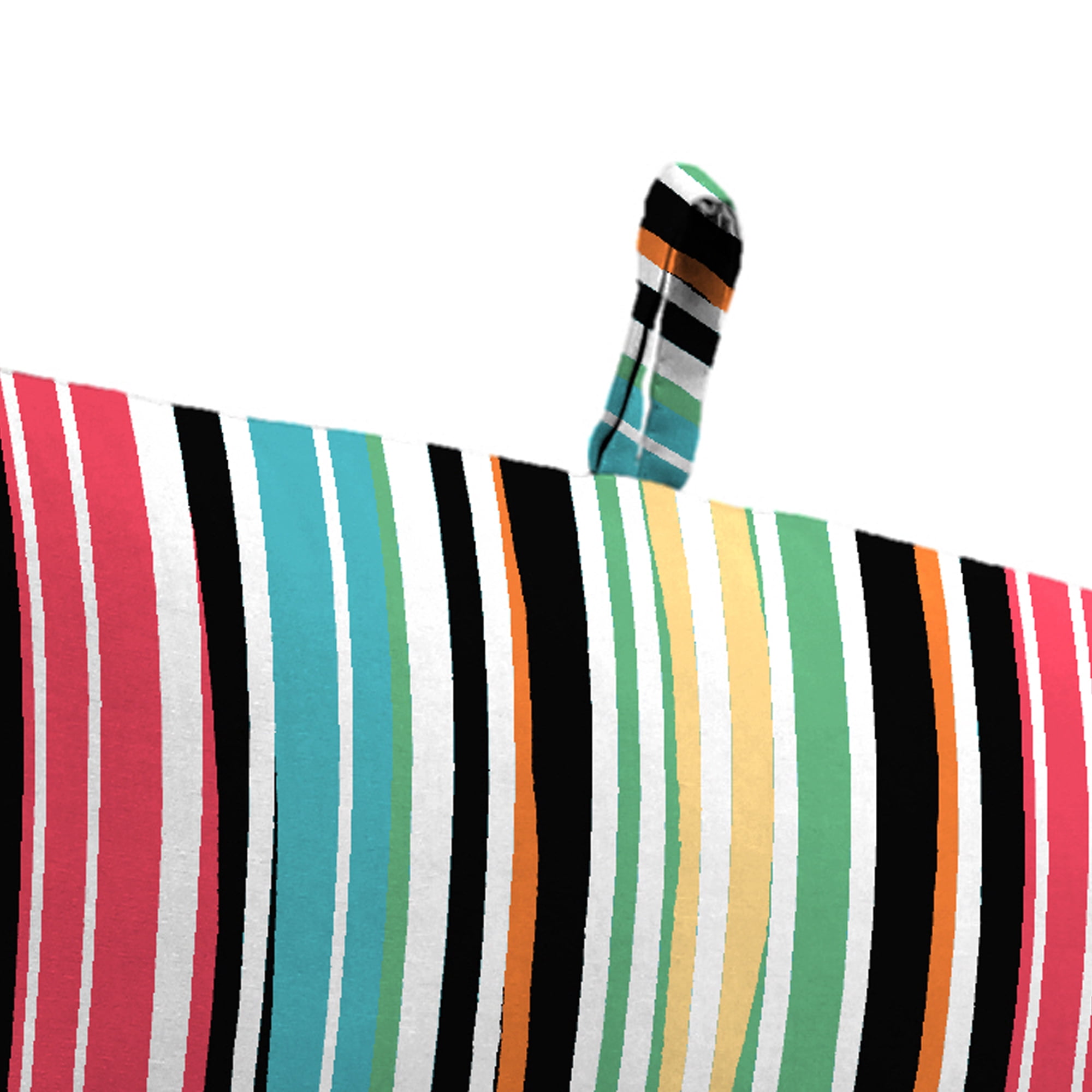 Jordan Manufacturing 43" x 21" Mercer Citrus Multicolor Stripe Rectangular Outdoor Chair Cushion with Ties and Hanger Loop