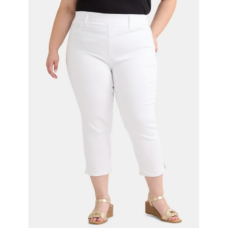 Terra & Sky Women's Plus Size High Rise Capri Jeggings, Sizes 0X-5X