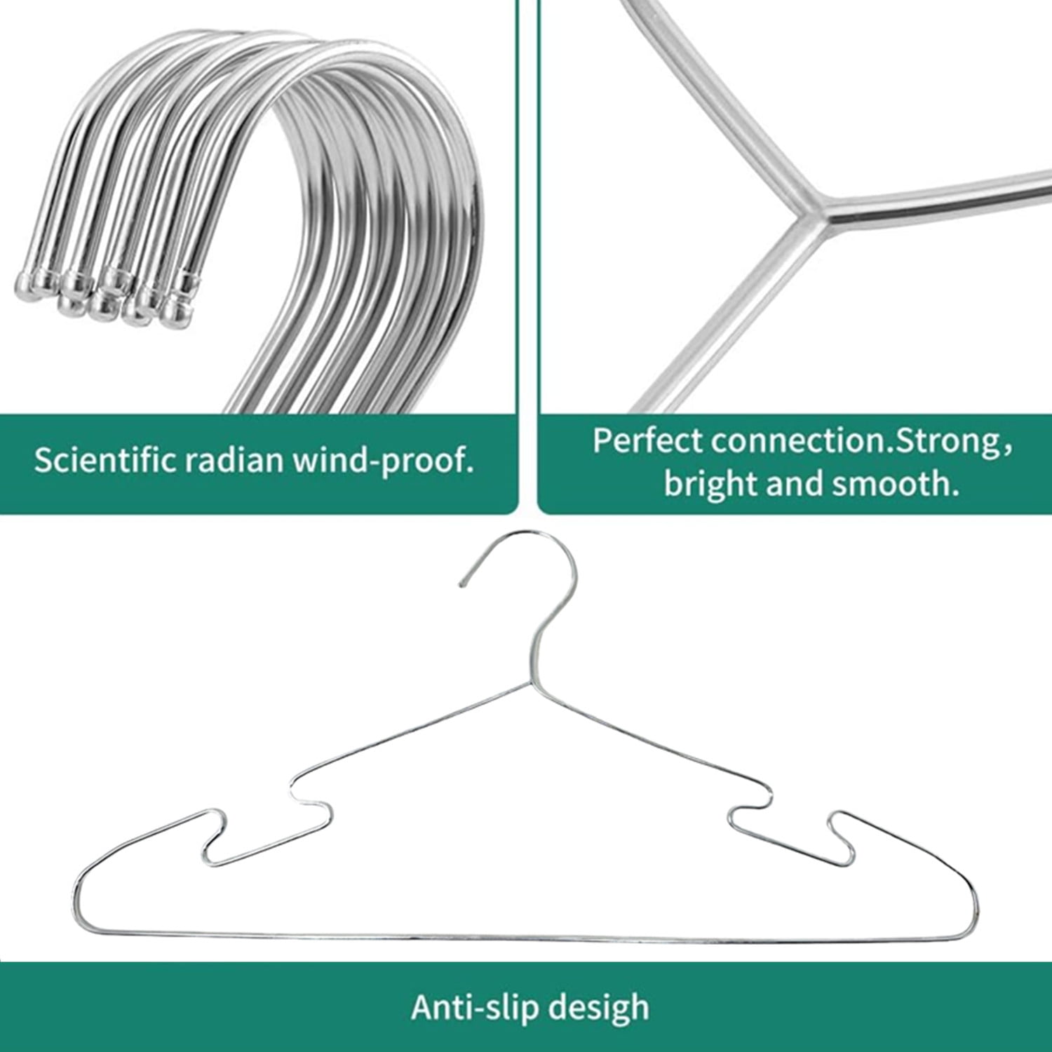 40 Pcs of Stainless Steel Wire Coat Hangers, Strong Heavy Duty Hangers for Clothing, Coats, Shirts, Jackets, Suits, Garments, Lingerie, Dresses, Pants, Jerseys