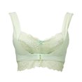 thumbnail image 6 of Itsame 1 Pack Everyday Casual Bra Set Womens Full Support Bra Tie Front Wireless Comfort Bralette Green Size 2XL, 6 of 7