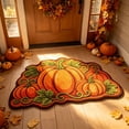 thumbnail image 6 of Hyknon Fall Thanksgiving Pumpkin Rug, Cute Soft Plushes Thick Waterproof Bathroom Mat, Non-Slip Harvest Decor Floor Mat, Entryway Door Mat for Home Indoor Outdoor Bedroom Kitchen Decor 27.6"×17.7", 6 of 7