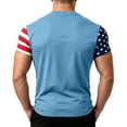 thumbnail image 4 of GrmtClth Fathers Day Gift Casual Dad Papa Print American Flag Tops Classic 4th Of July Patriotic Shirts Lightweight Soft Round Neck Independence Day Tee Light Blue 2XL, 4 of 4