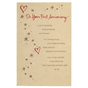 American Greetings First Anniversary Card for Couple with Glitter