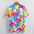 thumbnail image 3 of Flamingo Pattern Women's Short Sleeve T-Shirt Crew Neck Casual Summer Trendy Loose Fit Tops, 3 of 6