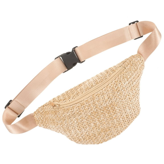 Pretyzoom 1pc Straw Crossbody Fanny Pack for Summer Waist Bag Woven Design for Women's Outfits