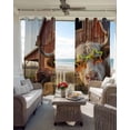 thumbnail image 4 of Farm Yaks Blackout Curtains 72 Inches Long, Farmhouse Barn Funny Animals Butterfly Thermal Insulated Black Out Curtains, Darkening Window Curtain Drapes for Bedroom Living Room 52"x72" 2 Panels, 4 of 9