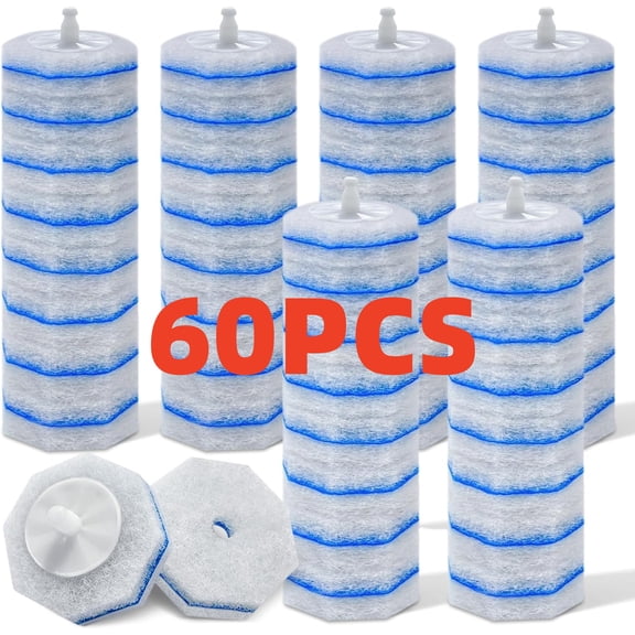 60 PCS  Toilet Wand Refills Disposable toiletries Disposable Wand Heads Compatible with Clorox