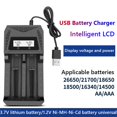 thumbnail image 2 of Cargador batería multifuncional doble con pantalla ventana enfriamiento adecuado para batería litio recargable 18650 4 2 V batería NI-MH AA/AAA 1 2 V universal [interfaz USB doble ranura], 2 of 9