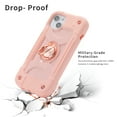 thumbnail image 6 of Double Ring Kickstand Case for iPhone 13 for Women Girls, Rugged Hybrid Heavy Duty 3 in 1 phone Case Soft Silicone Hard PC Full Armor Protective Case for iPhone 13, Rosegold, 6 of 6