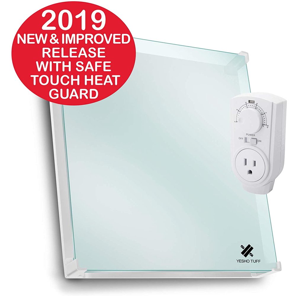 EconoHome Wall Mount Space Heater Panel with Thermostat and Glass