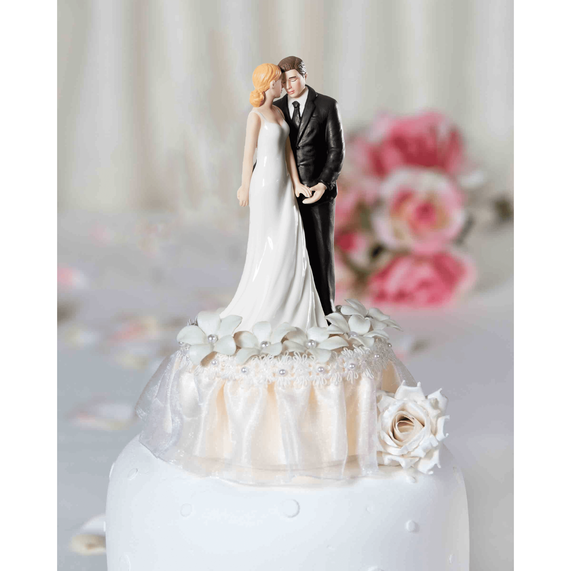 Wedding Cake topper Couch Potato peint main en porcelaine 