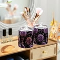 thumbnail image 3 of Yayeee 4 Pack Qtip Holder Bathroom Cotton Swab Canister with Lid Clear Dispenser Set, Black Roses, 3 of 6