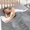 thumbnail image 5 of Towallmark Electric Blanket King Size 90" x 100", Soft Thickened Flannel to Sherpa Fast Heating Blanket with Dual Control 5 Heat Levels & 10 Hours Auto Off, Grey, 5 of 8