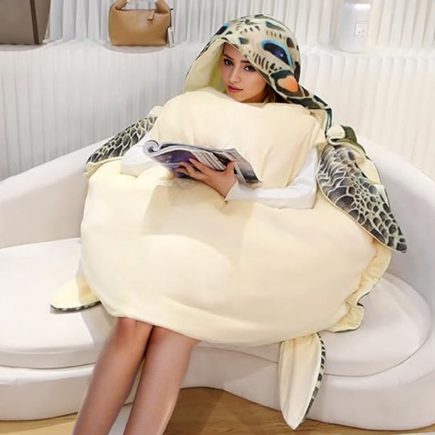 Almohada Gigante De Caparazón De Tortuga – Felpa Suave, Rellena De Algodón PP, En 4 Tamaños (80-150 Cm), Lavable A Máquina, Ideal Para Dormir O Disfraz