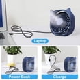 thumbnail image 1 of Mini ventilador de escritorio USB portátil, rotación de 360 ​​° y 3 velocidades de viento silenciosas, pequeño ventilador de mesa personal para trabajo duro, sueño (azul) LingWen 8390611031596, 1 of 1