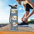 thumbnail image 6 of Sports Water Bottle 1000ML Tritan Food Grade Clear Water Bottle Fitness Outdoor Sports Bike Cute Dog Face, 6 of 7