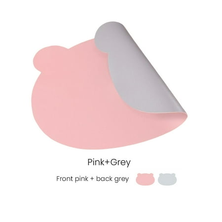 

PU Placemats for Dining Table Bear Shaped Dual-Sided Table Mats Multifunctional