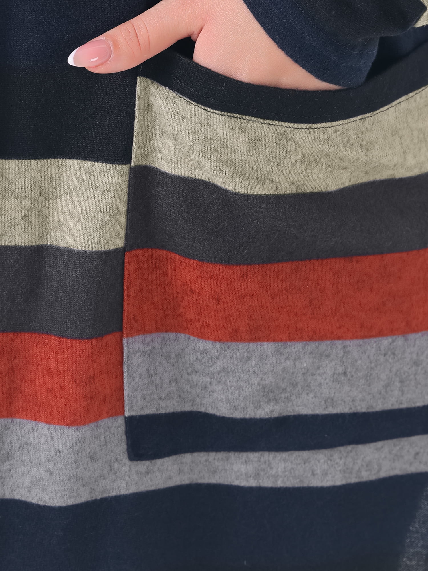 DARING DIVA Plus Size Open Front Long Sleeve Stripe Cardigan 2X Black Red