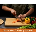 thumbnail image 5 of Bamboo Wood Cutting Boards for Kitchen, 1" Thick Charcuterie Boards, Butcher Block with Juice Grooves & Handles, 5 of 6