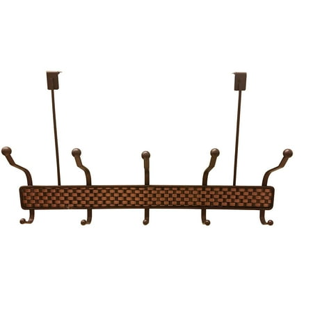 - 5 Double Hooks Hook Rack For Coat or Towels Bronze Weaved Design Two Tone Colored By Decor Hut