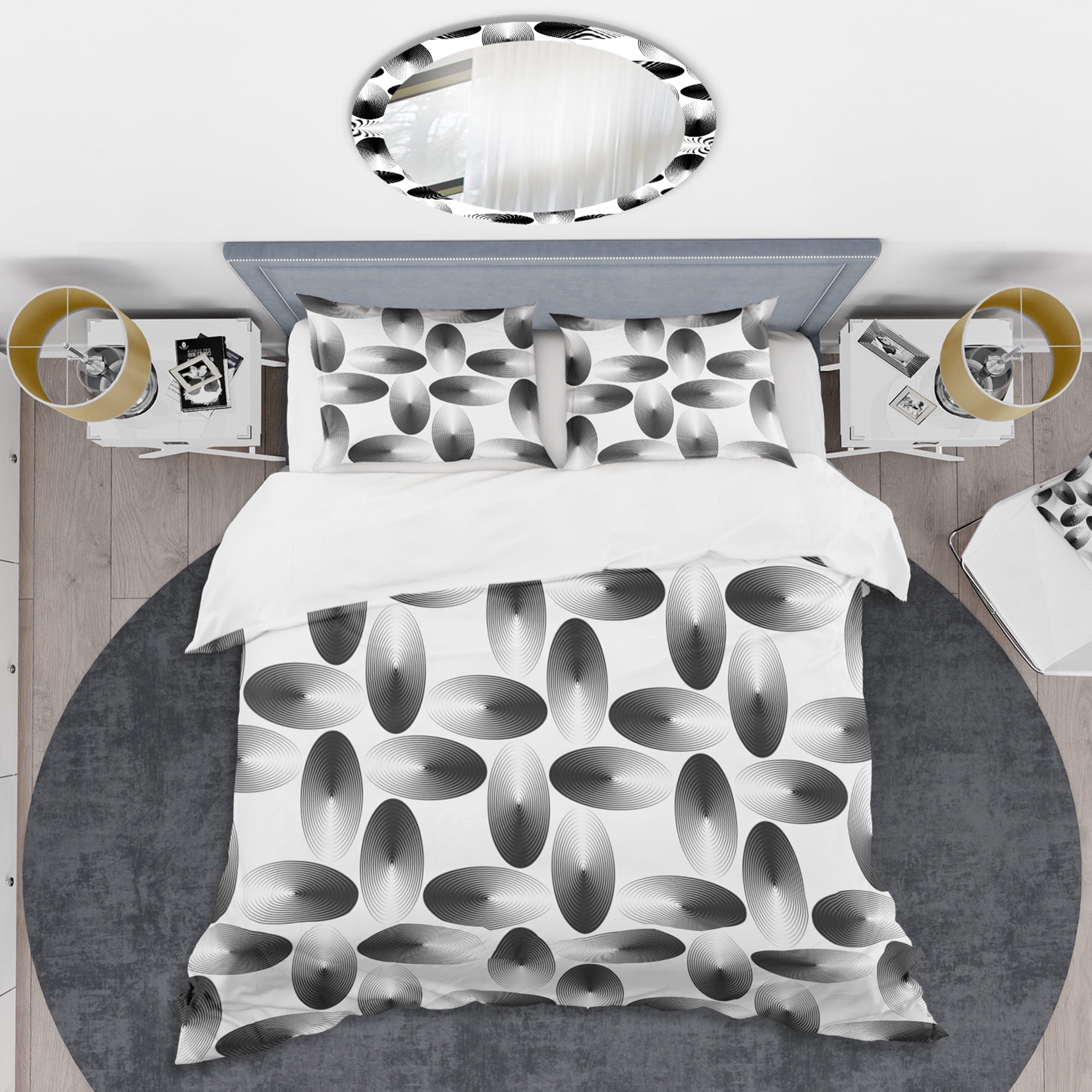 Designart 'Retro Geometrical Abstract Pattern IV' Mid-Century Modern Duvet Cover Set