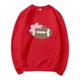 thumbnail image 4 of Chandail en Molleton Imprimé Football pour Femmes, Col Rond Surdimensionné, Coupe Décontractée, Manches Longues, Chandail Décontracté pour Usage Quotidien et Événements Sportifs, 4 of 4