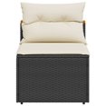 thumbnail image 3 of vidaXL Garden Sofas Armless with Cushions 2 pcs Black Poly Rattan, 3 of 5