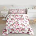 thumbnail image 2 of Castle Fairy Kawaii Floral Bowknot Girl 3 Pieces Queen Comforter Set,Dreamy Princess Ultra Soft Bedding Sets,Spring Garden Rose Bedding Comforter Set Breathable,Lightweight Room Decor,Reversible, 2 of 8
