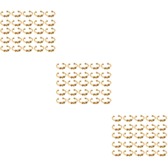 3 Pieces Braid Hair Dress Accessories for Braids Silver Clips Rings Jewelry Golden