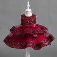 thumbnail image 1 of Vestido infantil Vestido de princesa Falda de lentejuelas de varias capas Falda Cumpleaños de bebé Anfitrión Actuación, 1 of 5