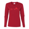thumbnail image 3 of Dog Heartbeat | Paw Print EKG Lifeline | Veterinarian Vet Tech Dog Lover Womens Long Sleeve T-Shirt, Red, X-Large, 3 of 5
