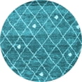thumbnail image 1 of Ahgly Company Indoor Round Trellis Light Blue Modern Area Rugs, 6' Round, 1 of 4