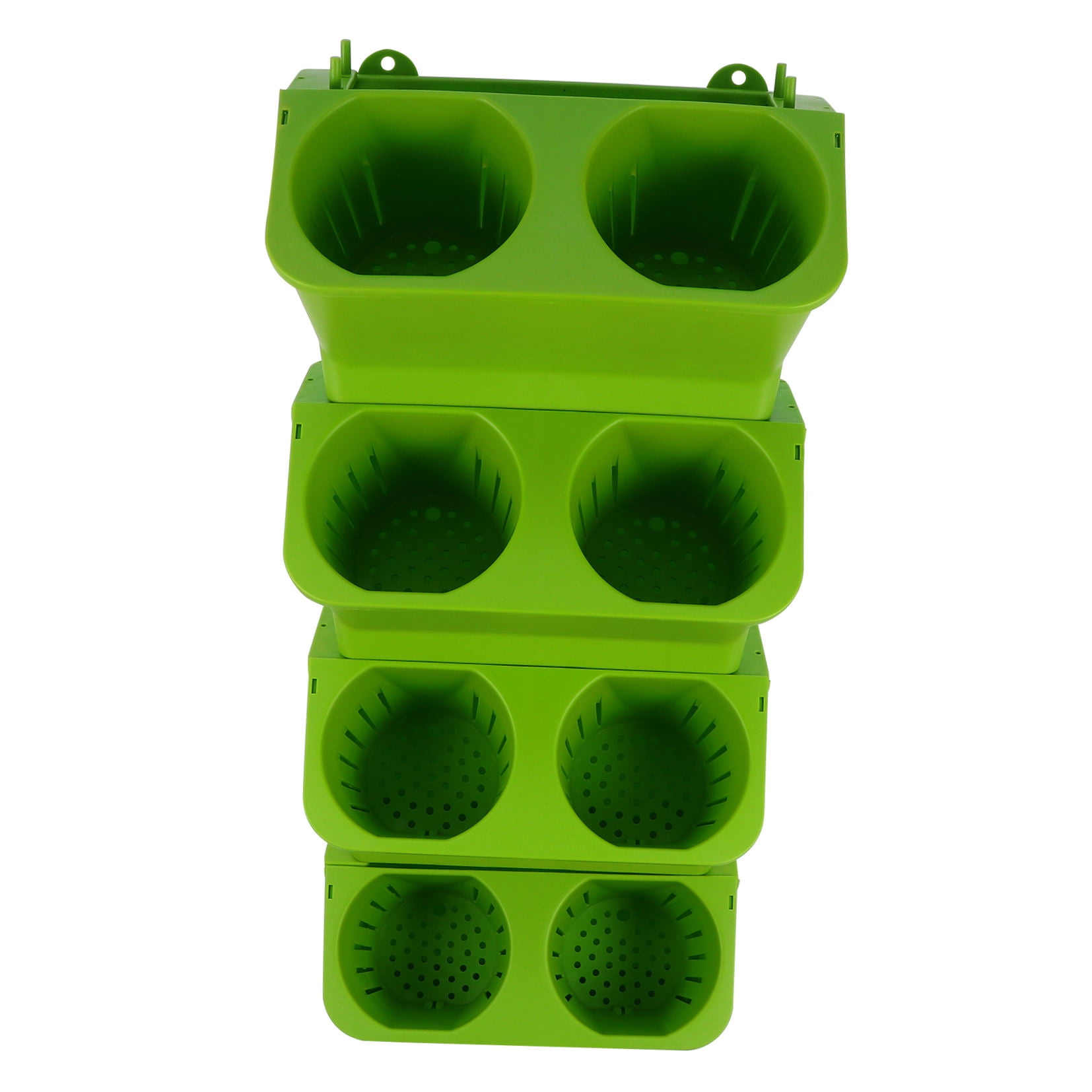 LOLIPPYY Set of 4 Self Watering Green Planter Pots for , 9.4 x 5.9 x 5.1 Inches, Indoor and Outdoor Use