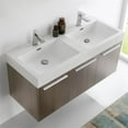 Fresca Vista 48" Wall Hung Double Sinks Modern Bathroom Cabinet in Gray ...