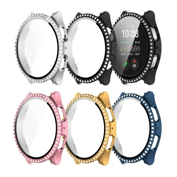 MAE 5pcs RuenTech Bling Case Compatible for Samsung Galaxy Watch 7 Case 40mm, Crystal Diamonds Rhinestone Bumper Cover Hard PC Protective Case