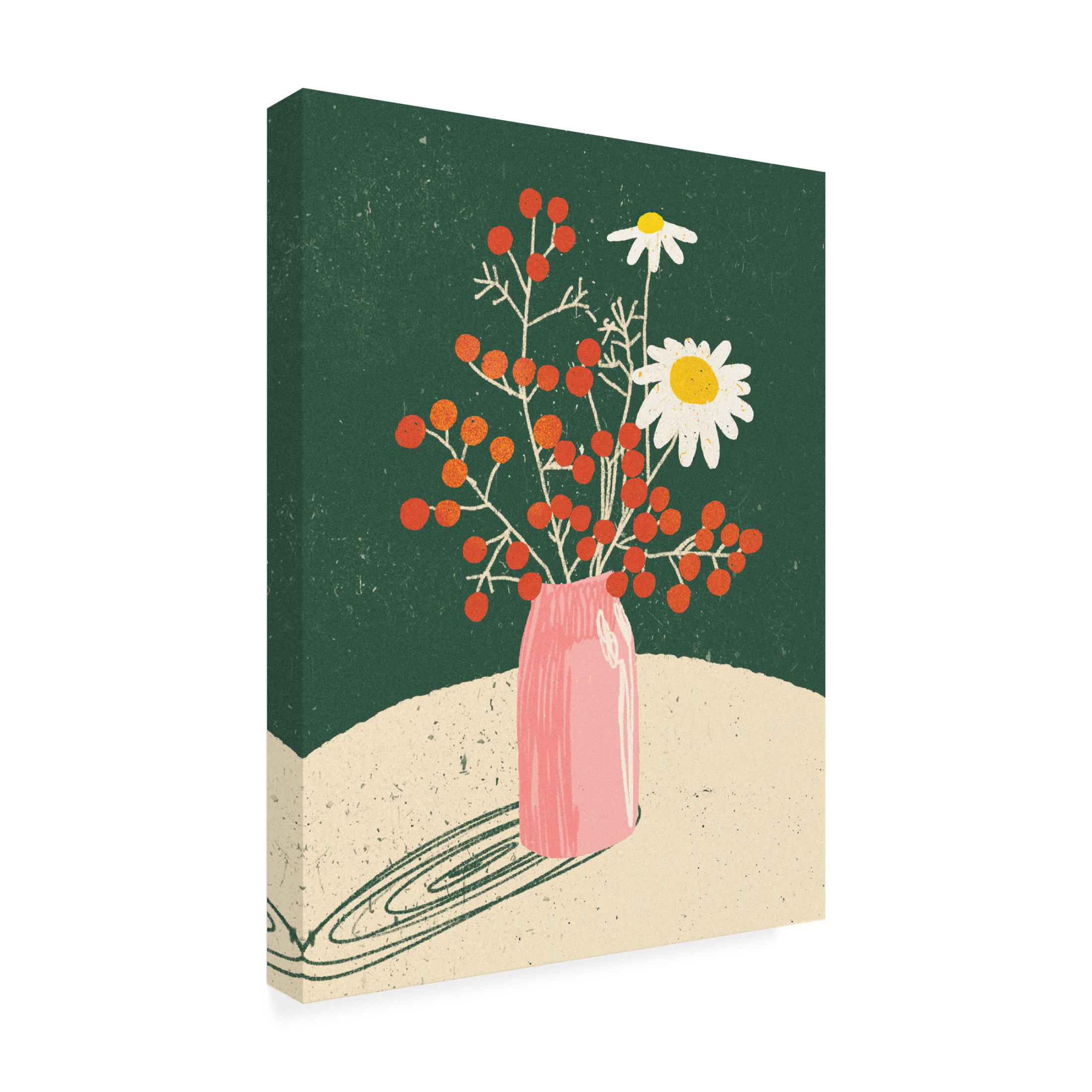 Canvas Wall Art - Incado 'Vase Floral' Wall Art for Living Room, Bedroom, or Office Décor by Trademark Fine Art - 35 x 47 Inches
