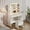 White vanity with stool, variant on Vanity Desk with Mirror and Lights | 31.5" Modern Glass Top Makeup Vanity Set with 2 Drawers & Hidden Storage Stool | Small Space Dressing Table for Bedroom(White)