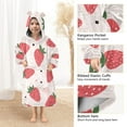 thumbnail image 4 of Dailycode Wearable Blanket Hoodie Oversized Sherpa Flannel Blankets with Pocket for 3-14 Year Old Cartoon Strawberry, 4 of 7