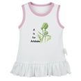 thumbnail image 2 of iDzn A is For Artichoke Funny Dresses For Baby, Newborn Babies Skirts, Infant Princess Dress, 0-24M Kids Graphic Clothes (White Sleeveless Dresses, 6-12 Months), 2 of 4