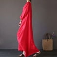 thumbnail image 3 of CHOK Robe Maxi d'Été en Coton et Lin à Manches Courtes pour Femmes, Grande Taille, Décontractée, Col Rond, Ample, Longue, 3 of 4