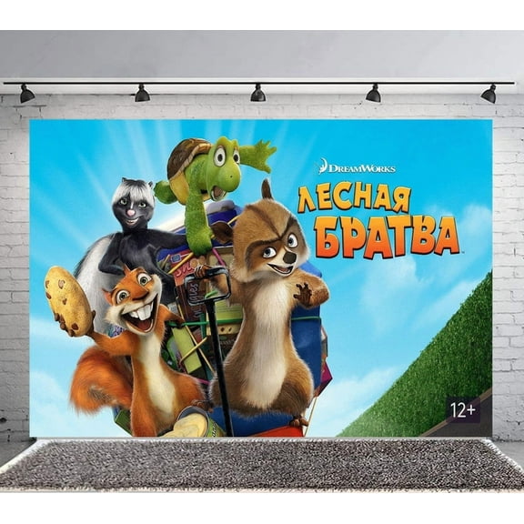 Over the Hedge Backdrop Banner Party Supplies Poster Movie Theme Background for Photography Birthday Decorations