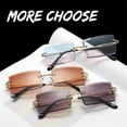 thumbnail image 5 of Women and Men Rimless Summer Eyewear 2020 Trendy Rectangle Sun Glasses Fashion Sunglasses Shades Square Sunglasses GOLD-PURPLE PINK, 5 of 8