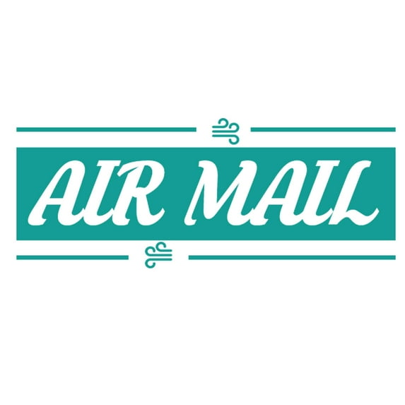 Printtoo Air Mail Self Inking Rubber Stamp Pre-Inked Office Stamp- Home Office Business Stationery, 47 x 20 mm Green