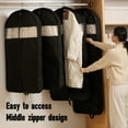 thumbnail image 4 of 51" Long Garment Bags for Storage & Travel - Water Resistant Dress Cover with Zipper, Hanging Clothes Protector for Seasonal Wardrobe, Dresses, Suits (Black), 4 of 4