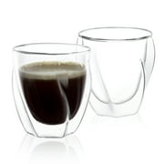 JoyJolt Lacey Double Wall Insulated Glasses, 8.5 Oz Set of Two Coffee Mugs