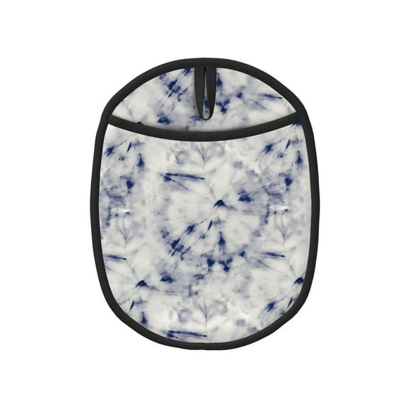 Naloa Indigo Tie Dye Silicone Pot Holders, Oven Mitts Heat Resistant Hot Pads, Non Slip Pot Holder for Kitchen Baking and Cooking 9.4 x 7.5 Inches