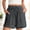 Gray women cotton linen shorts a1, variant on Women Cotton Linen Elastic Waist Flowy Casual Shorts Solid Boho Beach Vacation Drawstring Loose Summer Shorts for Women Fashion Beachwear Trousers, Wine L